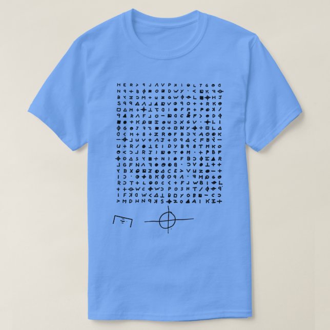 Zodiac Killer Cipher Symbols T-Shirt (Design Front)