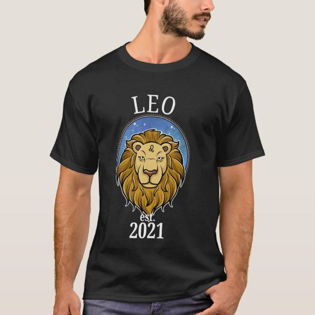 Zodiac Leo Born in 2021 T-Shirt (Front)