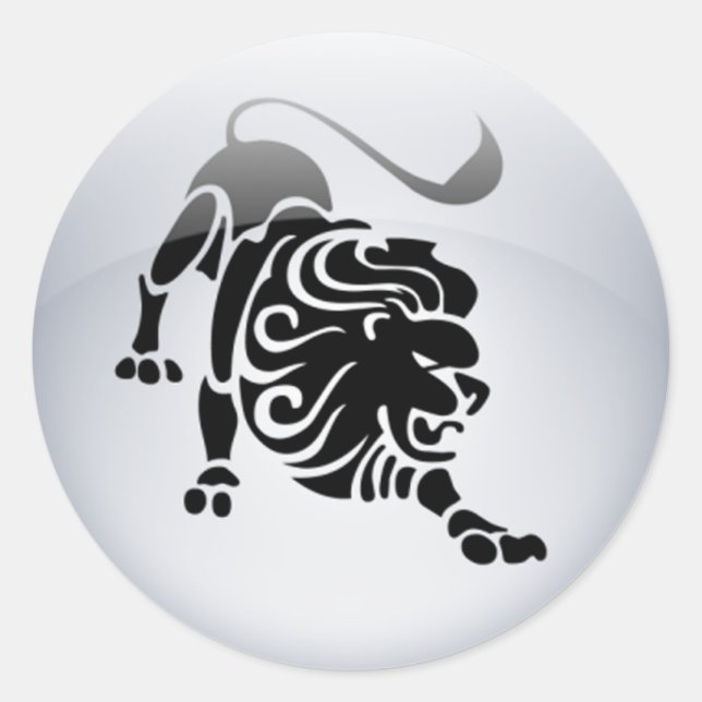 Zodiac Leo Classic Round Sticker (Front)