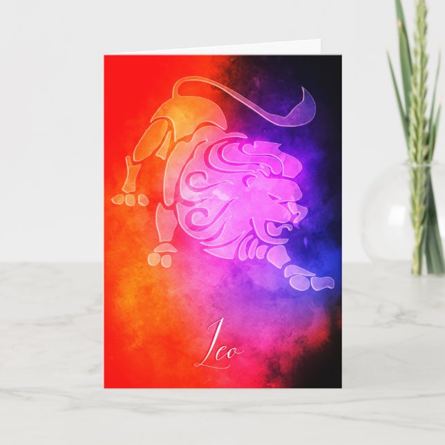 Zodiac : Leo Colorful Candy Colors Card (Front)