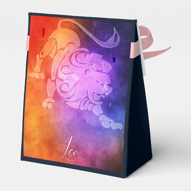 Zodiac : Leo Colorful Candy Colors Favor Boxes (Back Side)