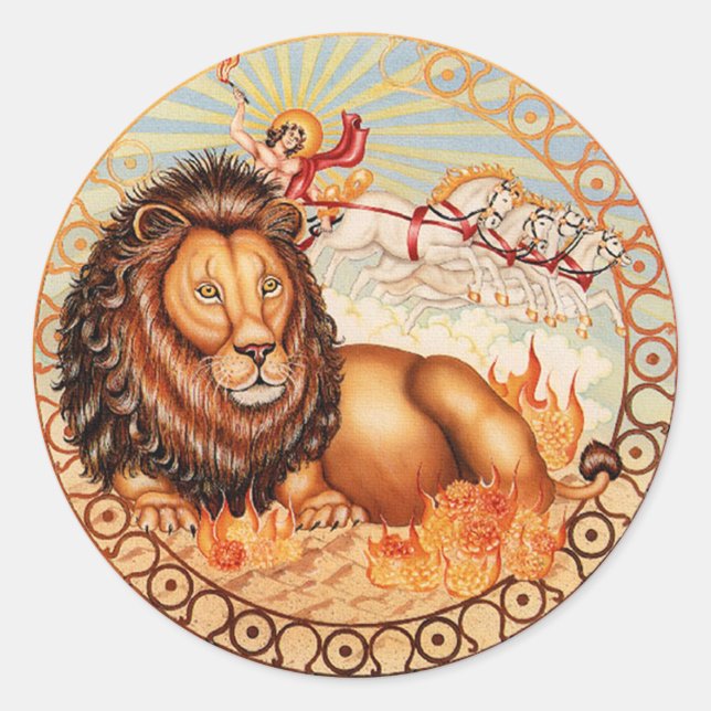 Zodiac Leo - Customize it! Classic Round Sticker (Front)