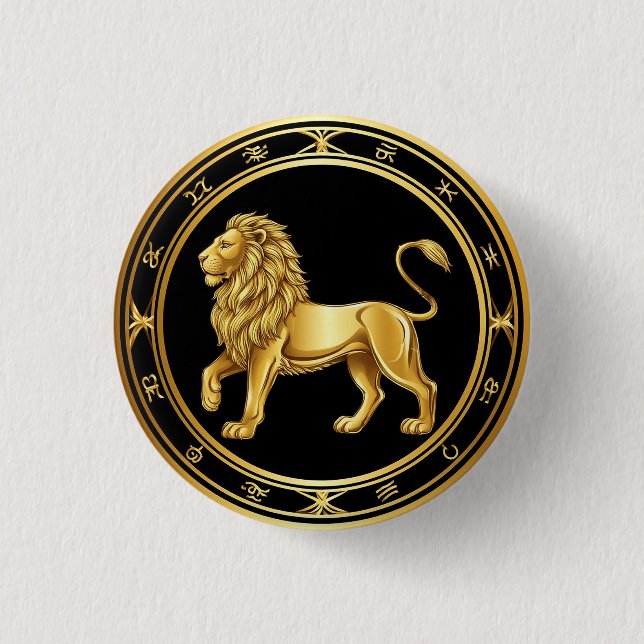 Zodiac Leo Emblem Button (Front)