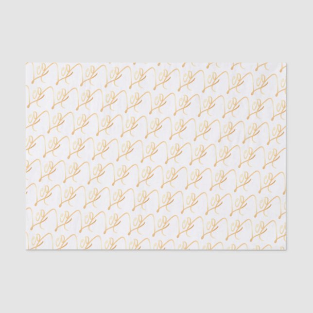 Zodiac "Leo" Gold Script Tissue Paper (Front)