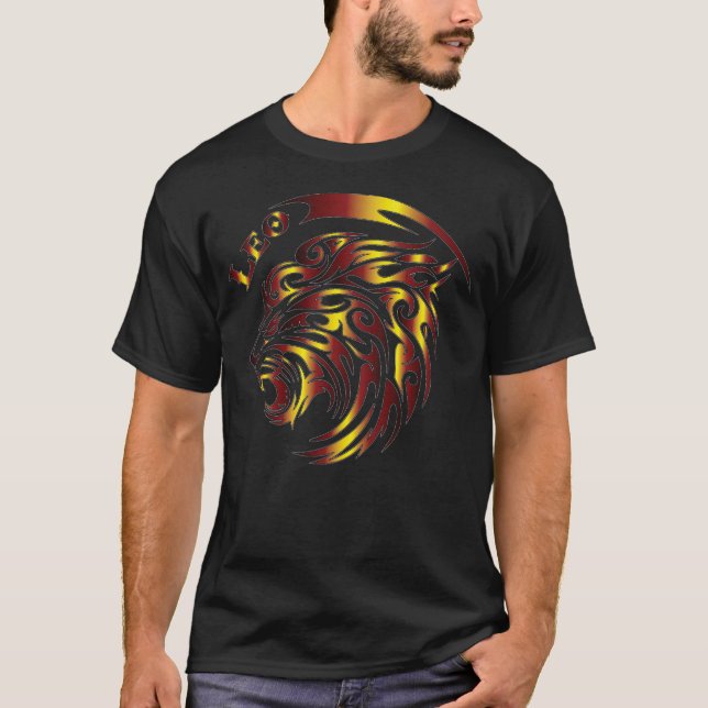 Zodiac Leo Men Black Shirt (Front)