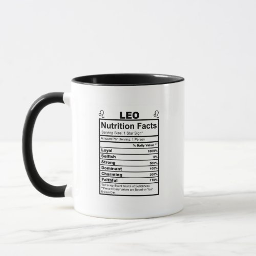 Zodiac Leo Nutrition Fact Mug