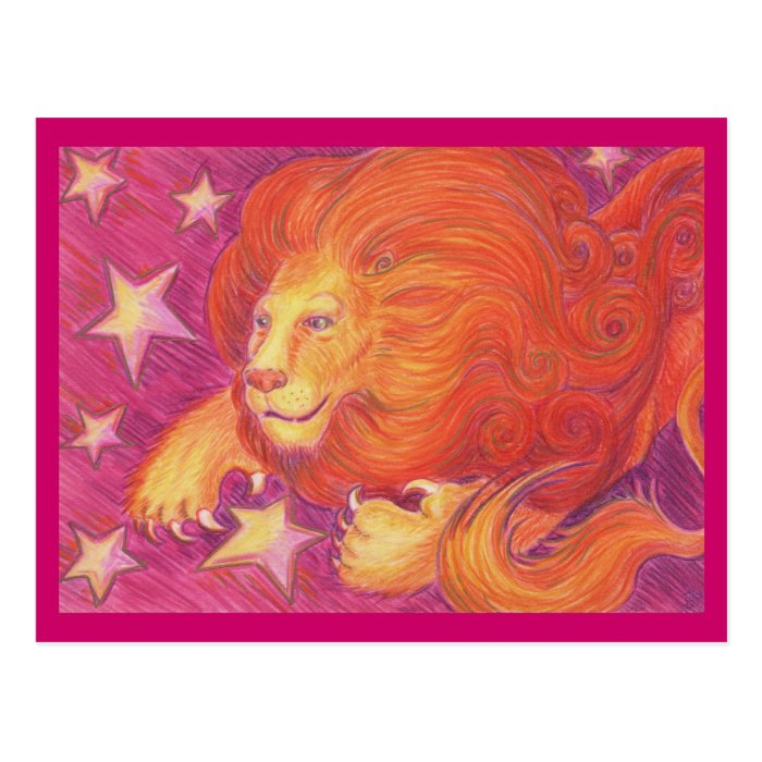 Zodiac Leo postcard