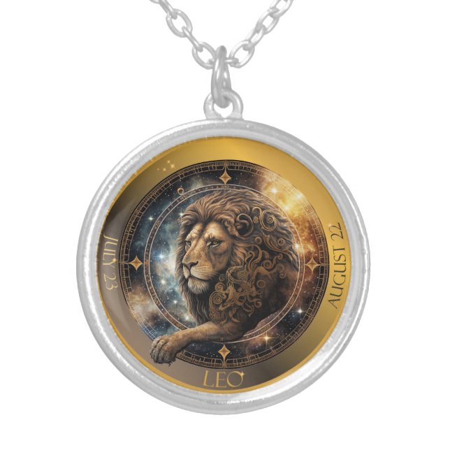 Zodiac Leo Silver Plated Necklace (Front)