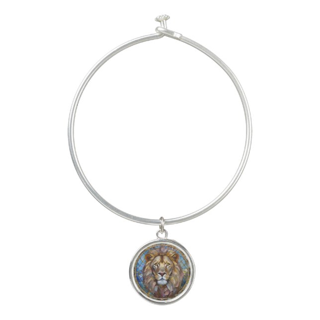 Zodiac - Leo the Lion  Bangle Bracelet (Front)