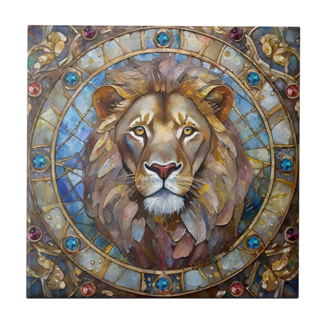 Zodiac - Leo the Lion Ceramic Tile (Front)