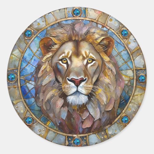 Zodiac _ Leo the Lion Classic Round Sticker