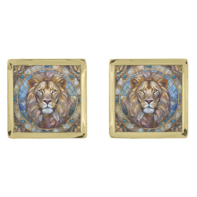 Zodiac - Leo the Lion Cufflinks (Front)