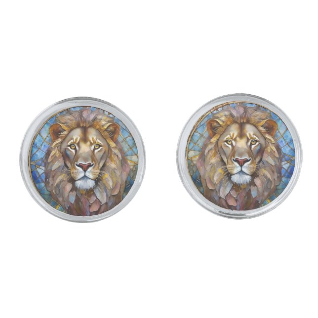 Zodiac - Leo the Lion Cufflinks (Front)
