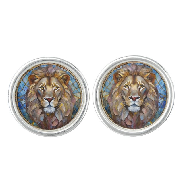 Zodiac - Leo the Lion Cufflinks (Front)