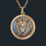 Zodiac - Leo the Lion Cufflinks Gold Plated Necklace<br><div class="desc">You are viewing The Lee Hiller Photography Art and Designs Collection of Home and Office Decor,  Apparel,  Gifts and Collectibles. The Designs include Lee Hiller Photography and Mixed Media Digital Art Collection http://LeeHiller.com</div>