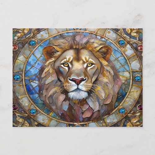 Zodiac _ Leo the Lion Holiday Postcard