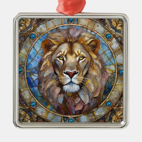 Zodiac _ Leo the Lion Metal Ornament