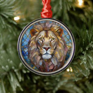 Zodiac - Leo the Lion Metal Ornament
