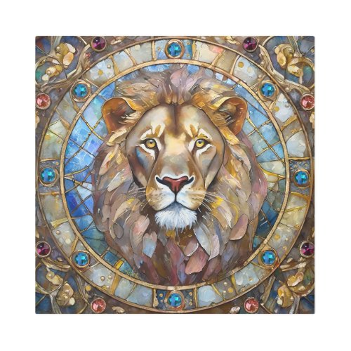 Zodiac _ Leo the Lion Metal Print