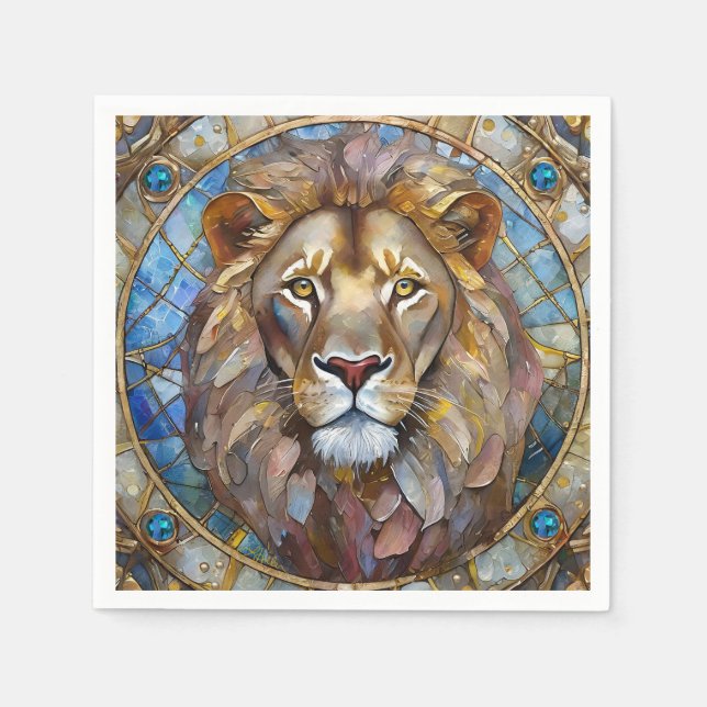 Zodiac - Leo the Lion Napkins (Front)