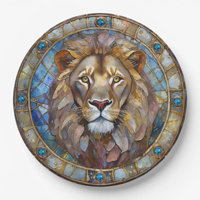 Zodiac - Leo the Lion Paper Plates (Front)