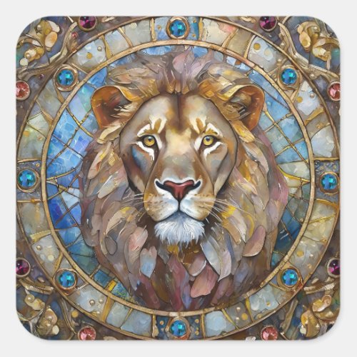 Zodiac _ Leo the Lion Square Sticker