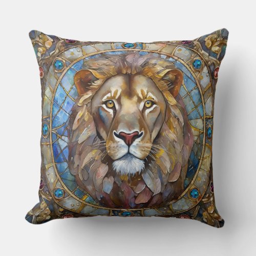 Zodiac _ Leo the Lion Throw Pillow