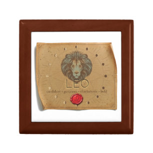 Zodiac Leo Wood Keepsake Box