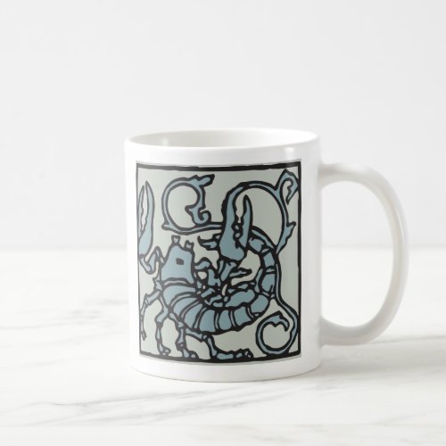 Zodiac letterpress Scorpio birthday mug