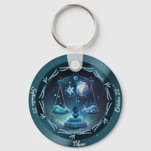 Zodiac Libra Customise NAME, DATE Keychain