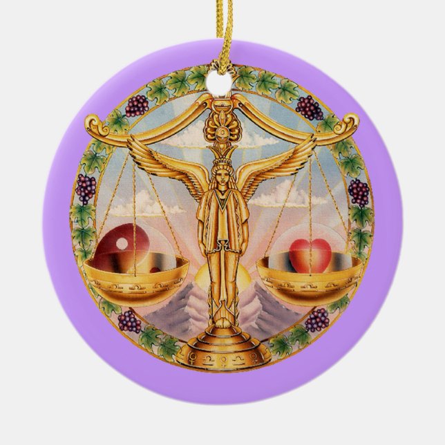Zodiac Libra - Customize it! Ceramic Ornament (Front)