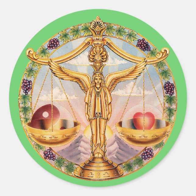 Zodiac Libra - Customize it! Classic Round Sticker (Front)