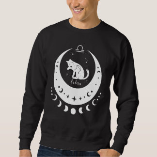 Zodiac Libra Horoscope Astrology Sign Cat Crescent Sweatshirt
