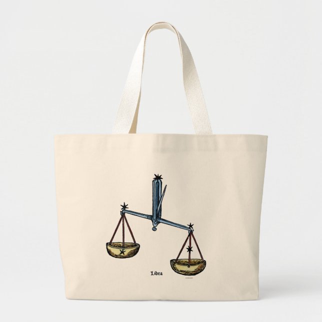 Zodiac: Libra In Color Large Tote Bag (Front)