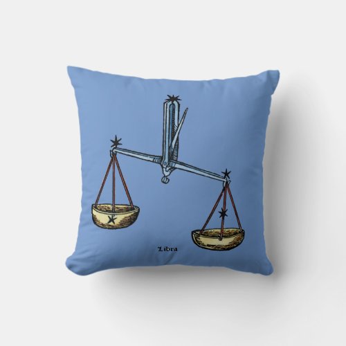 Zodiac Libra In Color Throw Pillow