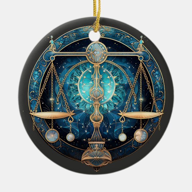 Zodiac Libra Personalized Astrology Ornament (Front)