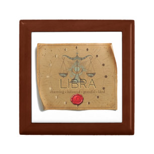 Zodiac Libra Wood Keepsake Box