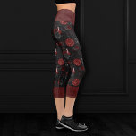 Zodiac Magic Crimson | Henna Red Gothic Skull Rose Capri Leggings<br><div class="desc">Unique wearable art! Sophisticated palette of mixed medium abstract textures add the perfect pop of color for your personal style. Also transferable to school/office supplies, party accessories, or decor for an easy do-it-yourself home makeover room facelift! For other products or colors, visit the JustFharryn store @ Zazzle or contact the...</div>