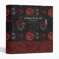 Zodiac Magic | Henna Red Gothic Skull Roses Potion 3 Ring Binder