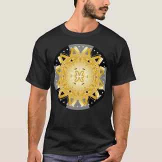 Zodiac Mandala PISCES Black T-Shirt