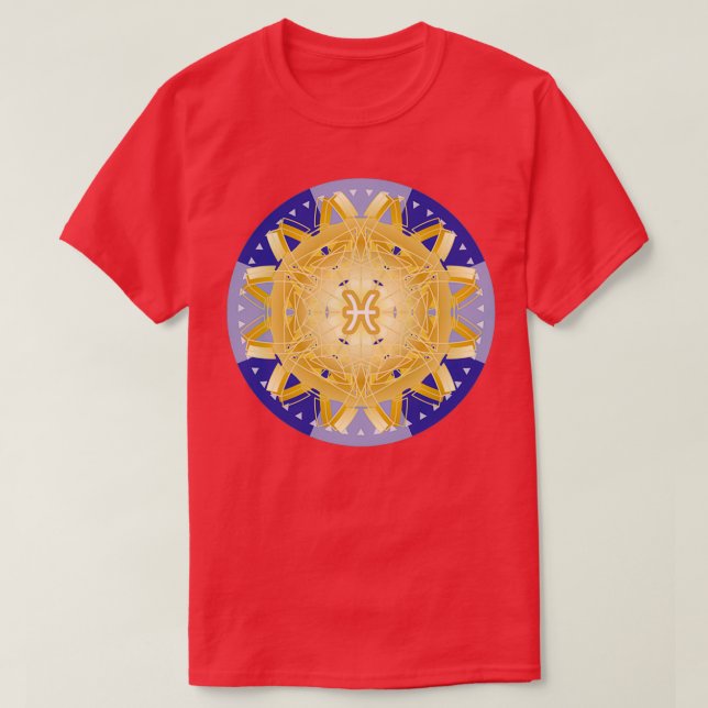 Zodiac Mandala PISCES T-Shirt (Design Front)