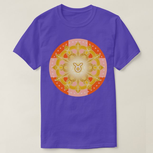 Zodiac Mandala TAURUS T-Shirt (Design Front)