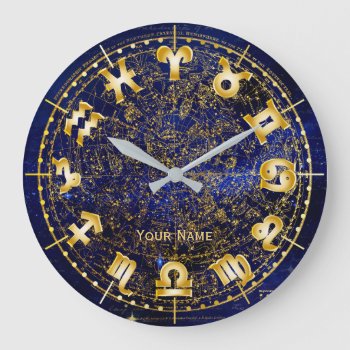 Zodiac Monogram Northern Hemisphere Constellation Large Clock by BCMonogramMe at Zazzle