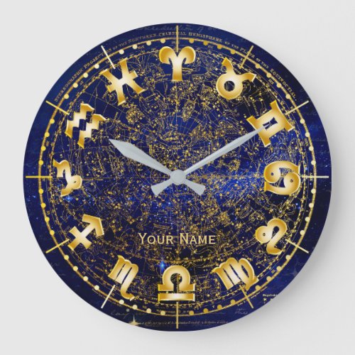 Zodiac Monogram Northern Hemisphere Constellation Large Clock