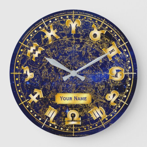 Zodiac Monogram Southern Hemisphere Constellation Large Clock