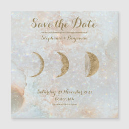Zodiac Moon Blue Celestial Save the Date Magnet