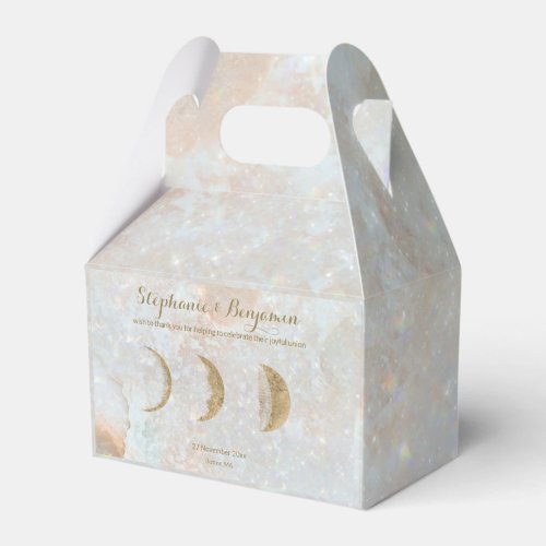 Zodiac Moon Celestial Monogram Typography Elegant  Favor Boxes