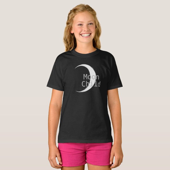 Zodiac Moon Child Crescent Moon T-Shirt (Front Full)