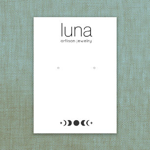 Zodiac Moon Phase Earring Jewelry Display Business Card