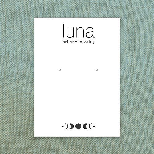 Zodiac Moon Phase Earring Jewelry Display Business Card